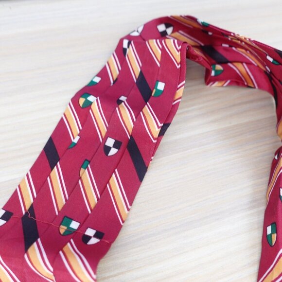 Ascot Cravat Neck Tie Mens Red Striped Classic Formal Oxford Tuxedo Party Suit - Picture 6 of 9